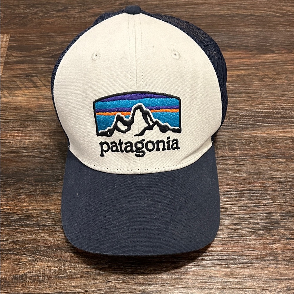Patagonia Navy and Cream Trucker Hat